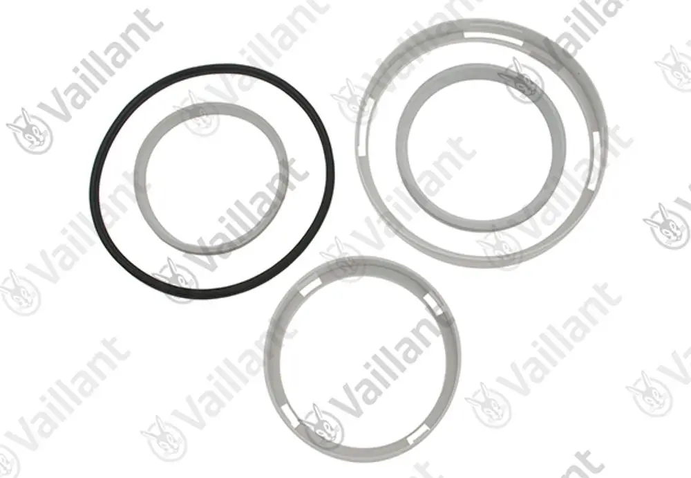 Dichtungsset von Vaillant, bestehend aus mehreren Ringen in verschiedenen Größen und Materialien, zur Verwendung in Heizungs- oder Sanitäranwendungen.